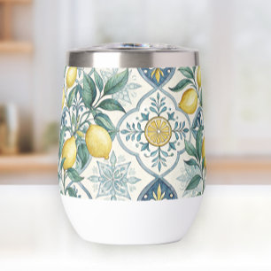Blue Tile French Country Lemon Pattern
