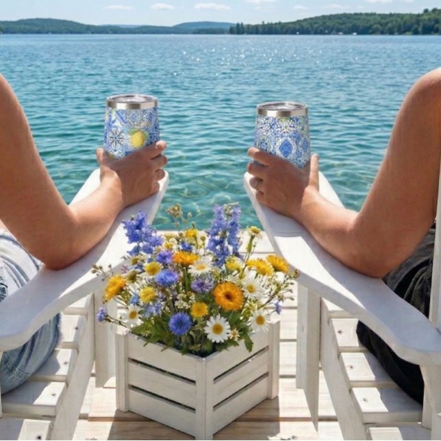 Blue Tile French Country Lemon Pattern Home Decor (Creator Uploaded)