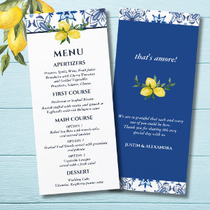 Blue Tile Italian Lemon Mediterranean Wedding Menu