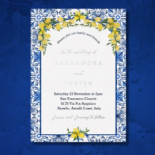 Blue Tile Lemon Mediterranean Italian Wedding