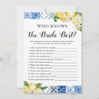 Blue Tile Lemons Who Knows The Bride Best Game