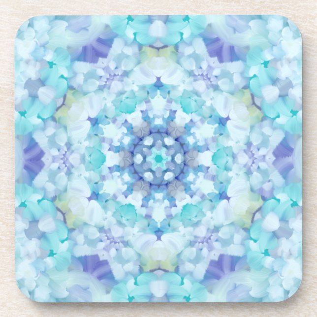 Blue Tile Mandala Coaster (Front)