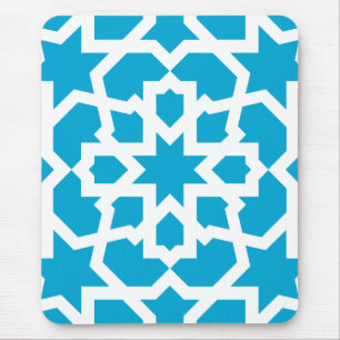 Blue tile of arabesque Moroccan and mosaic Mouse Mat