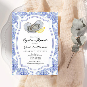 Blue Tile Oyster Roast Couples Shower Invitation