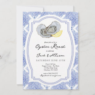 Blue Tile Oyster Roast Couples Shower Invitation