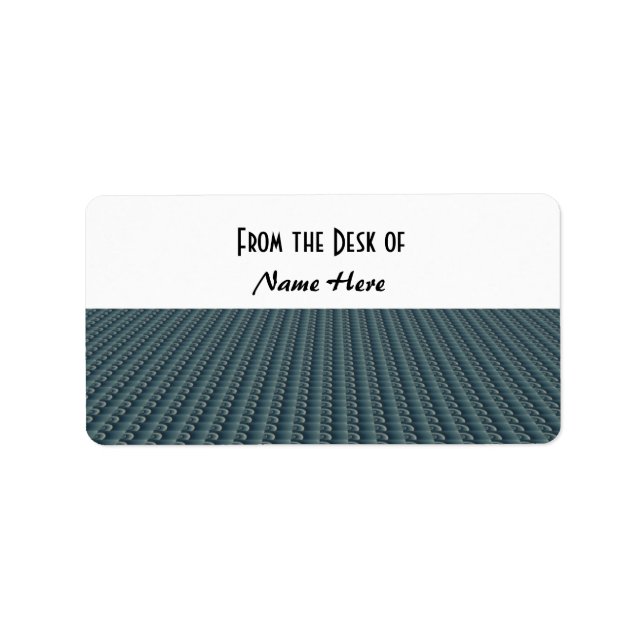 Blue Tile Pattern Office Design Label (Front)