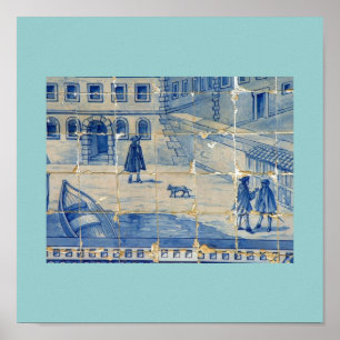 Blue tile poster