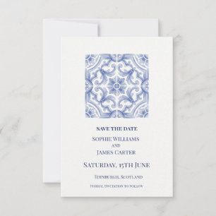 Blue Tile Wedding Save The Date