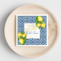 Blue tiles and lemon Amalfi bridal shower custom