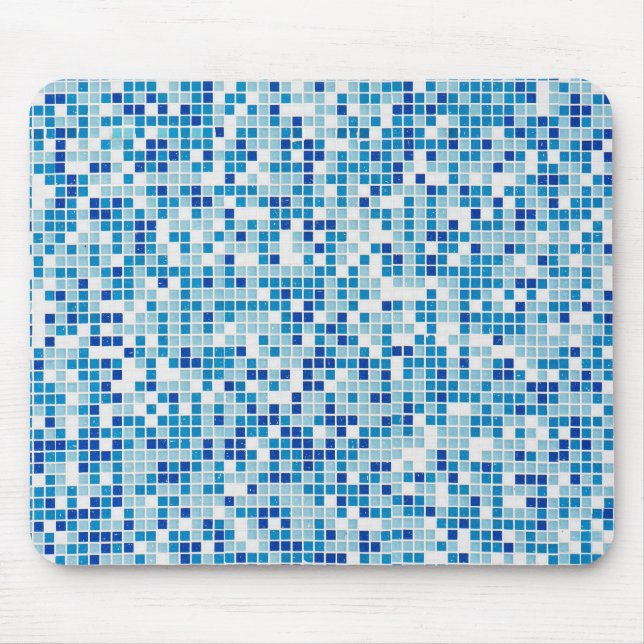 Blue tiles background mouse mat (Front)