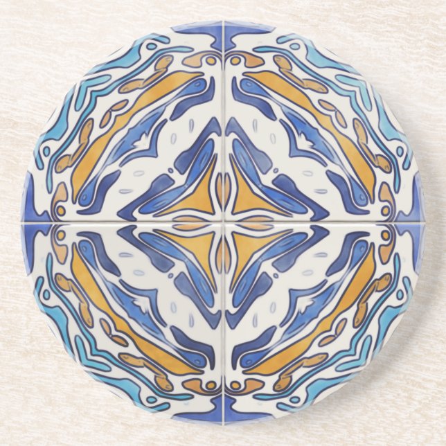 Blue Tiles Coaster (Front)