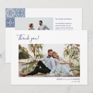 Blue Tiles elegant Wedding Thank you photo