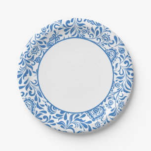 Blue Tiles Greek Mediterranean Party Paper Plate