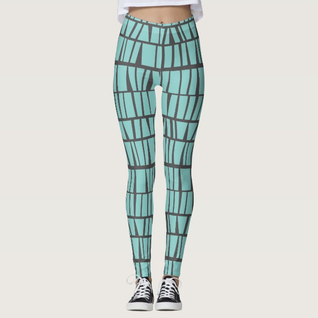 Blue Tiles Leggings (Front)