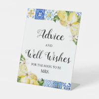 Blue Tiles Lemons Advice and Well Wishes Sign