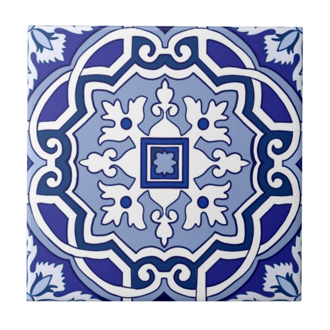 Blue tiles,Mediterranean tiles,majolica   Tile (Front)