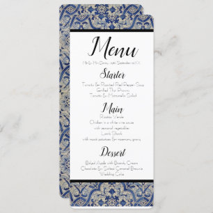 Blue Tiles Menu Invitation
