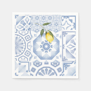 Blue tiles,mosaic,majolica, napkin