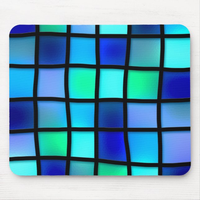 Blue Tiles Mouse Mat (Front)