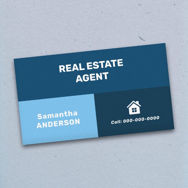 Blue Tiles - Real Estate Agent Business Card (Blue Tiles - Real Estate Agent Business Card)