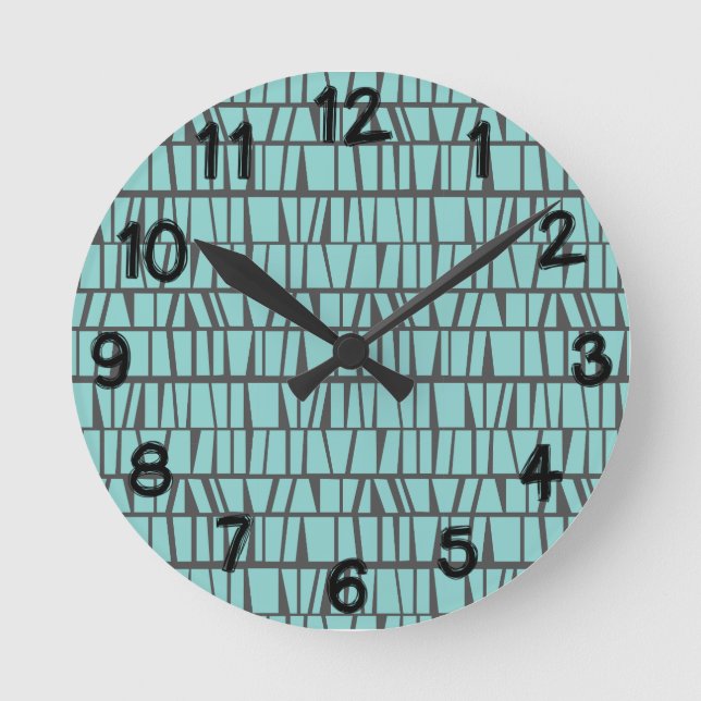 Blue Tiles Round Clock (Front)