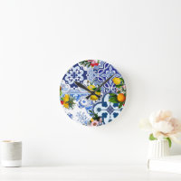 Blue tiles,Sicilian,majolica, mosaic art ,lemon