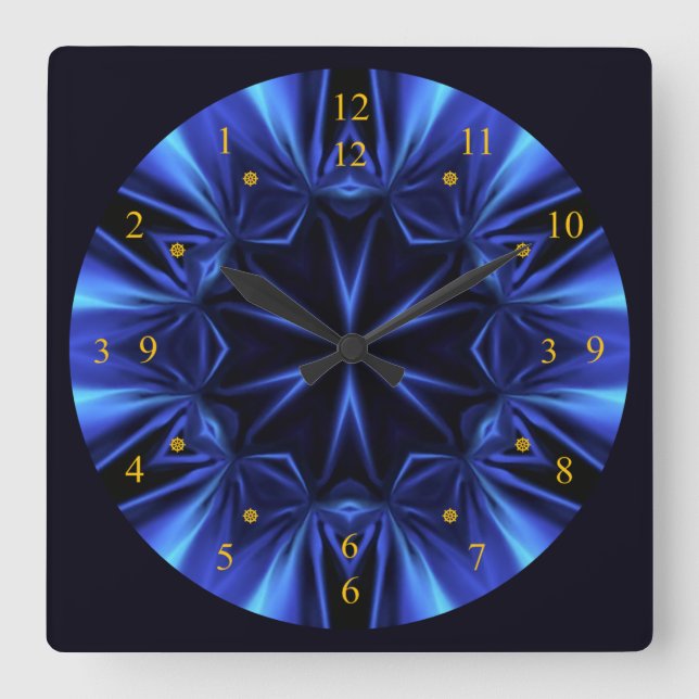  Blue Time Warp V1 ~ Time Machine ~  Square Wall Clock (Front)