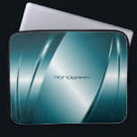 Blue Tint  Metallic Look-Stainless Steel Pattern Laptop Sleeve<br><div class="desc">Blue tint,  shiny metallic look,  stainless steel pattern. Custom and optional monogram. Available on other products and can be requested for any of the products offered at Zazzle.</div>