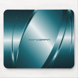 Blue Tint  Metallic Look-Stainless Steel Pattern Mouse Mat