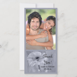 Blue Tinted Daisy Wedding Thank You