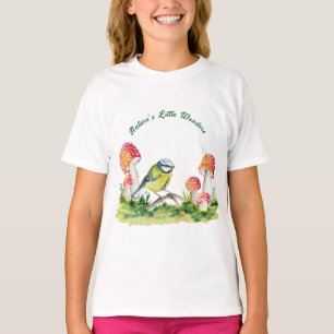Blue Tit and Fly Agaric in a Forest Clearing T-Shirt