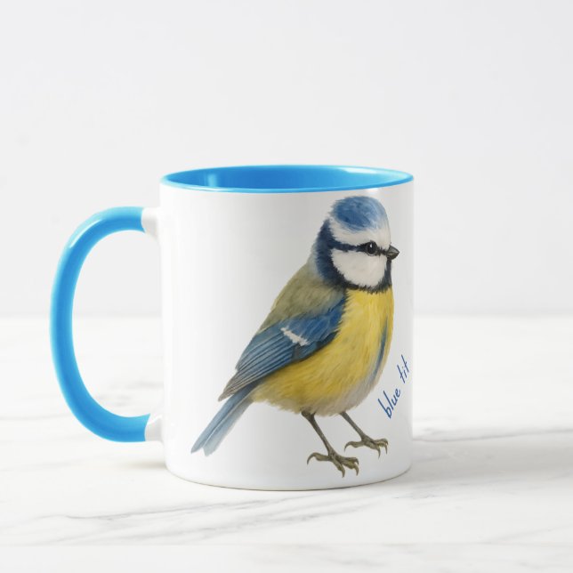 Blue Tit Bird Mug Nature Lover Gift (Left)