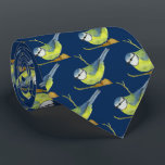 Blue Tit Tie<br><div class="desc">A watercolor of a lovely Eurasian Blue Tit bird adorns this pretty tie!</div>