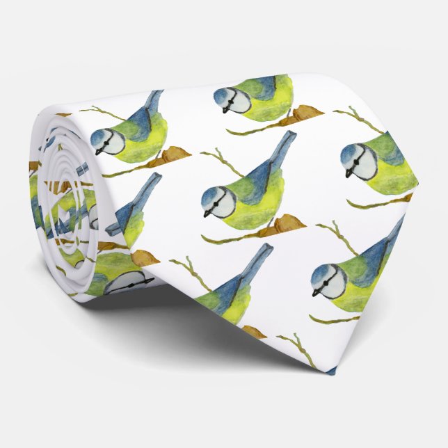 Blue Tit Tie (Rolled)