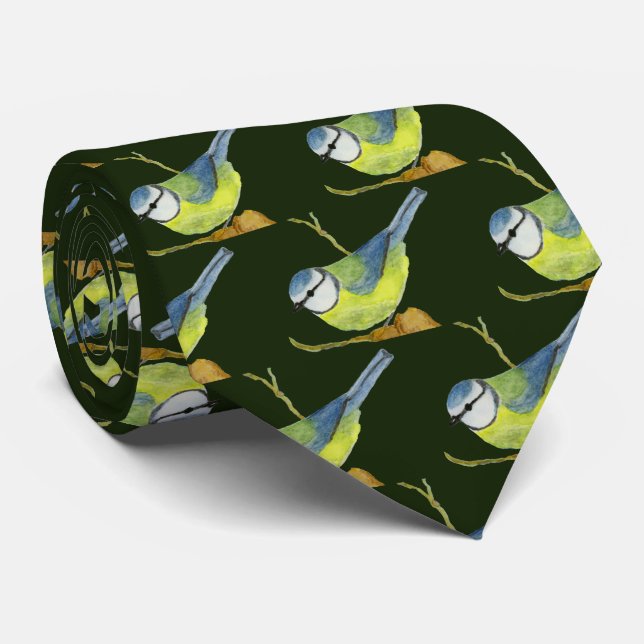 Blue Tit Tie (Rolled)