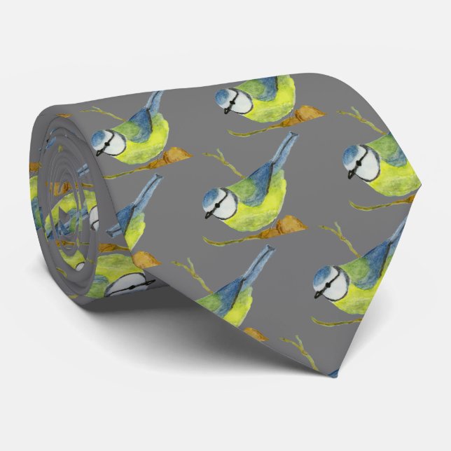 Blue Tit Tie (Rolled)