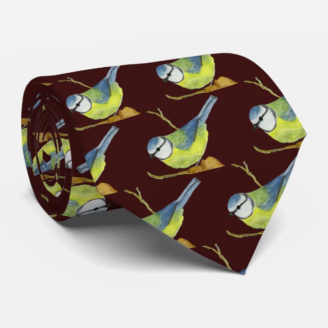 Blue Tit Tie (Rolled)