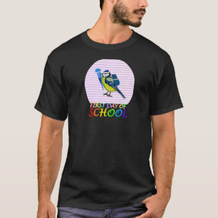 Blue Titmouse Bird First Day of School First Grade T-Shirt
