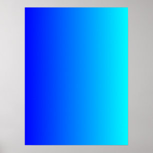 Blue to Aqua Gradient Poster
