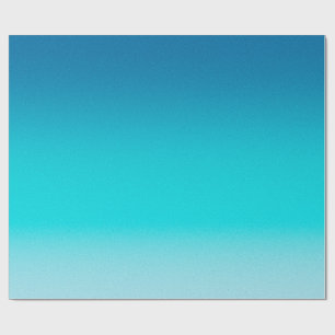 Blue to Aqua Gradient Wrapping Paper Minimalist Mo