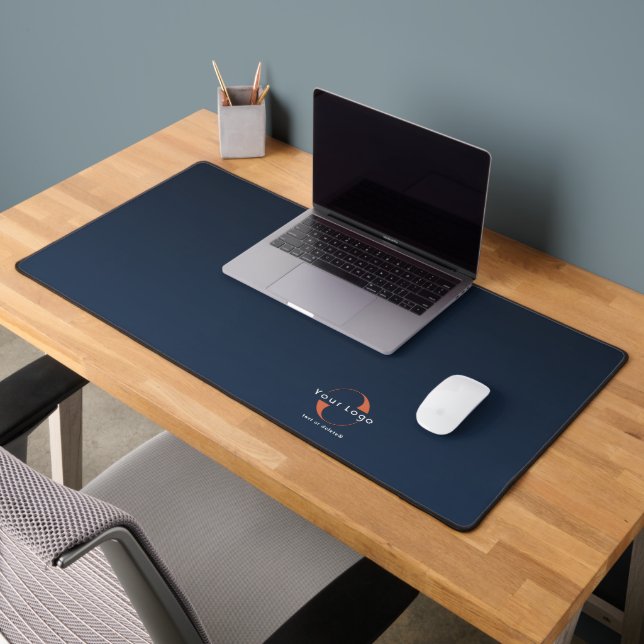 Blue to black Business logo Company brand Minimal Desk Mat (Office 2)