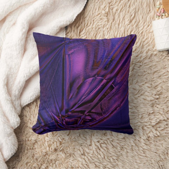 Blue to purple faded texture and digital scratches cushion (Blanket)