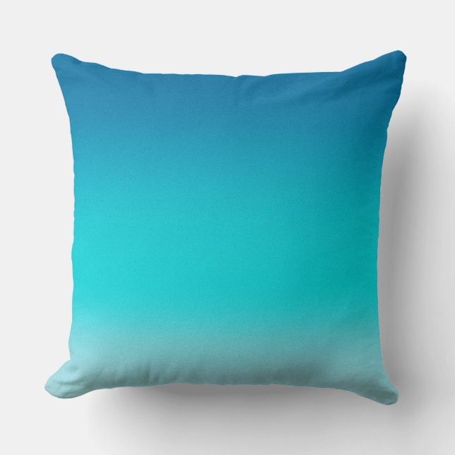 Blue to Teal Gradient Throw Pillow Minimalist Mode (Front)