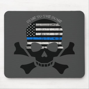 Blue to the Bone (black) Mouse Mat