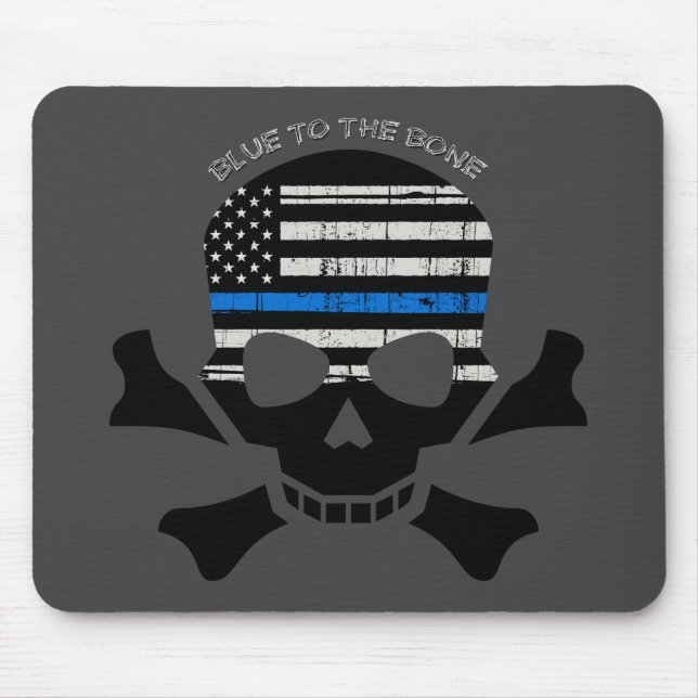 Blue to the Bone (black) Mouse Mat (Front)