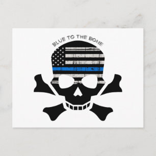 Blue to the Bone (black) Postcard