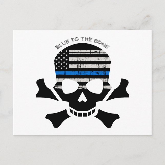 Blue to the Bone (black) Postcard (Front)