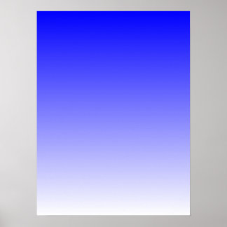 Blue to White Gradient Poster