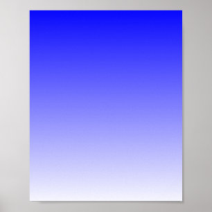 Blue to White Gradient Poster