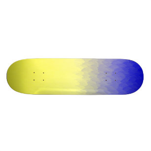 Blue to Yellow Ombre Flame Skateboard Deck